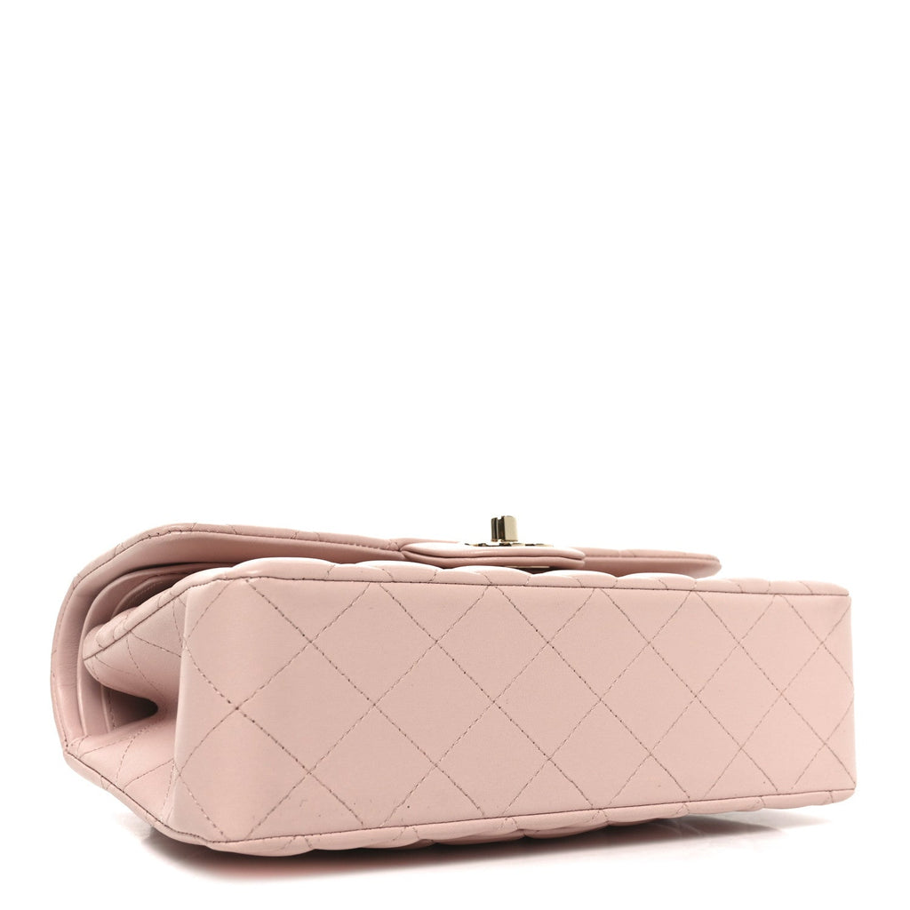 Chanel Lambskin Quilted Small Double Flap Light Pink