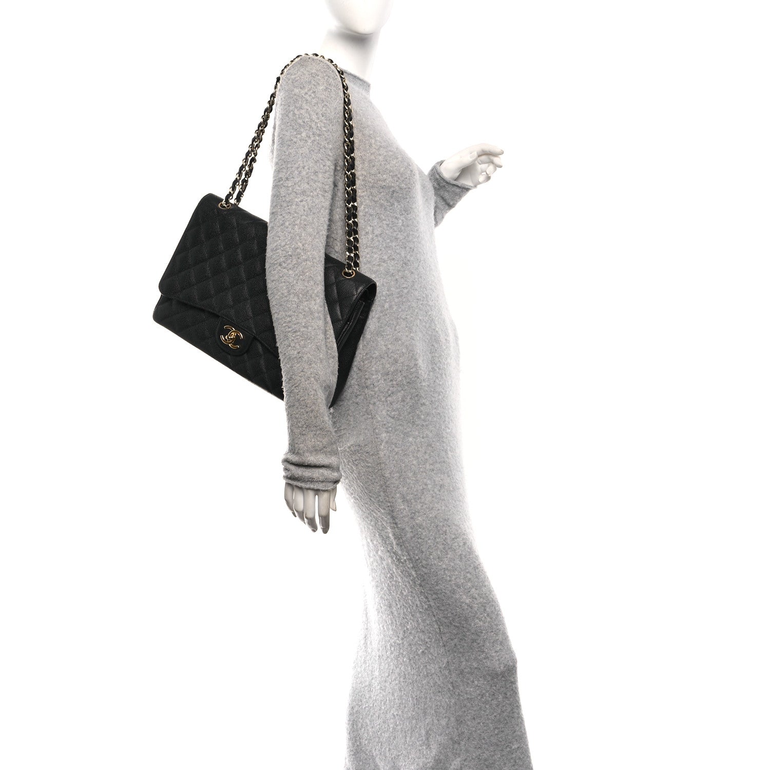 Chanel Caviar Quilted Maxi Double Flap Black
