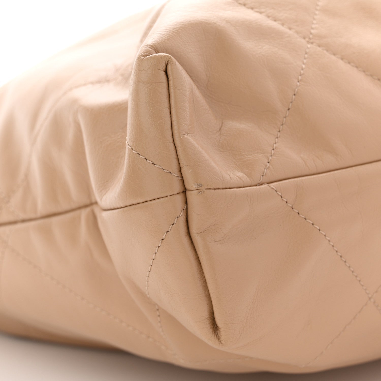 Chanel Shiny Calfskin Quilted Chanel 22 Beige