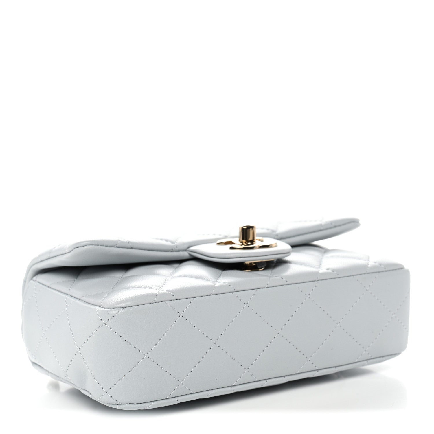 Chanel Lambskin Quilted Extra Mini Rectangular Flap Light Blue