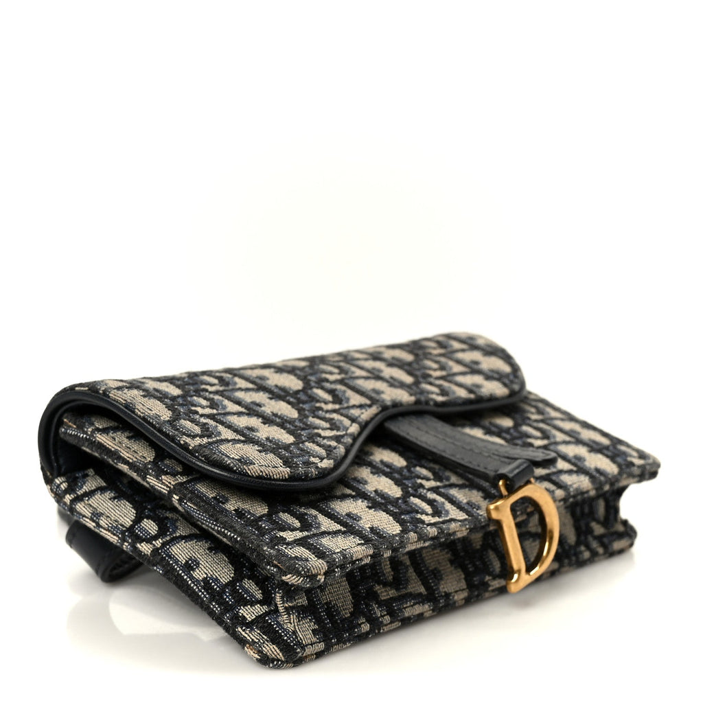 Christian Dior Oblique Saddle Belt Bag Blue