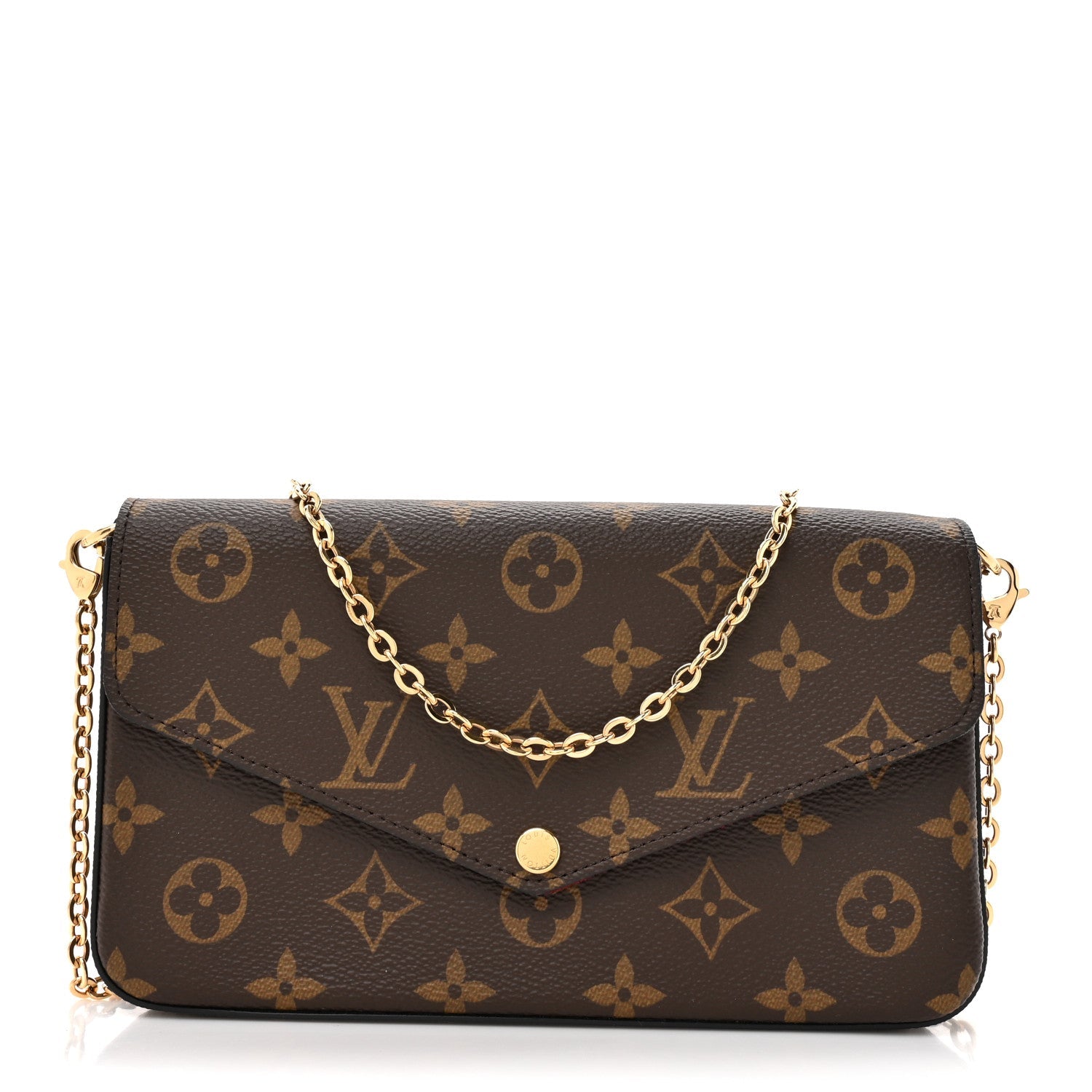Louis Vuitton Monogram Pochette Felicie Chain Wallet Fuchsia
