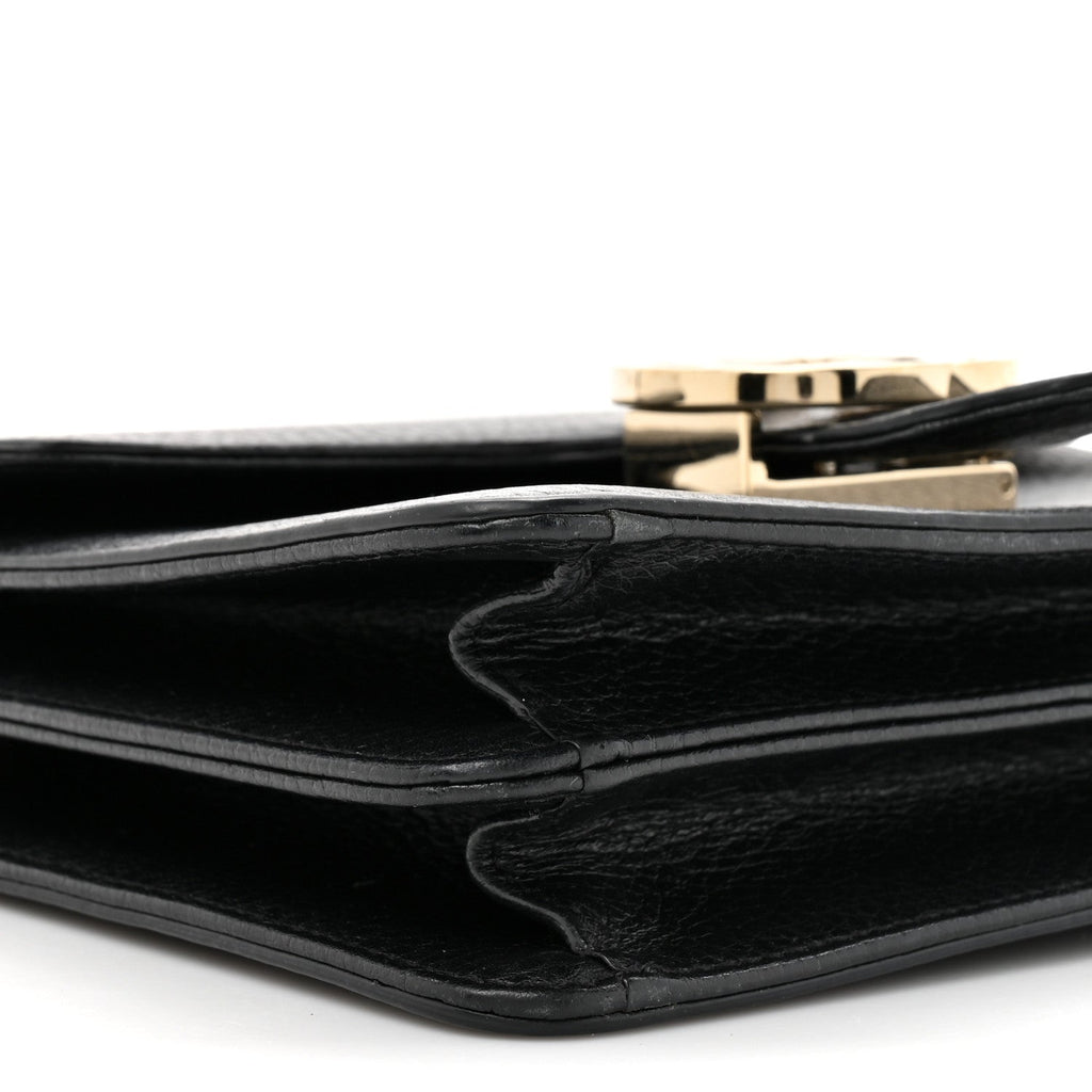 Gucci Dollar Calfskin Small Interlocking G Shoulder Bag Black