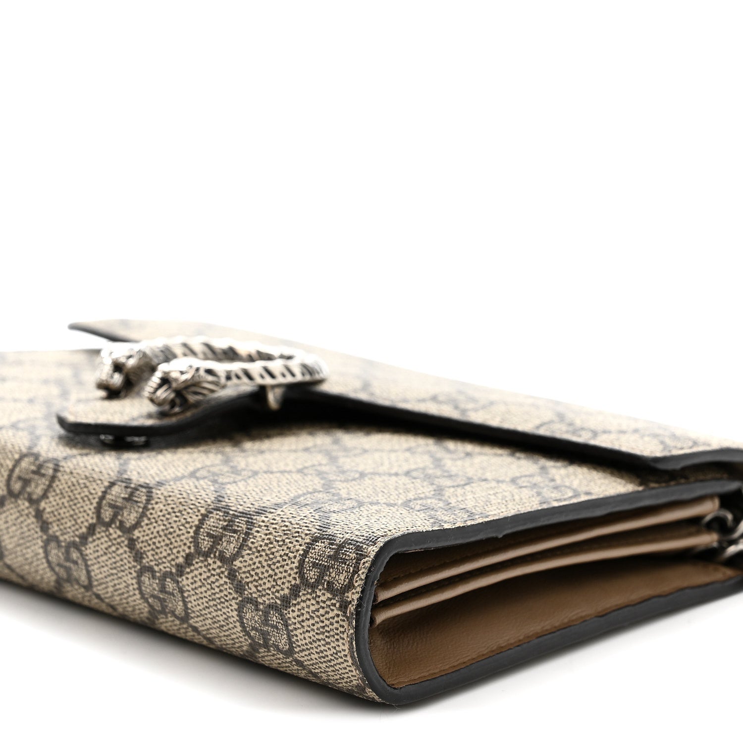 Gucci GG Supreme Monogram Mini Dionysus Chain Wallet Beige Taupe