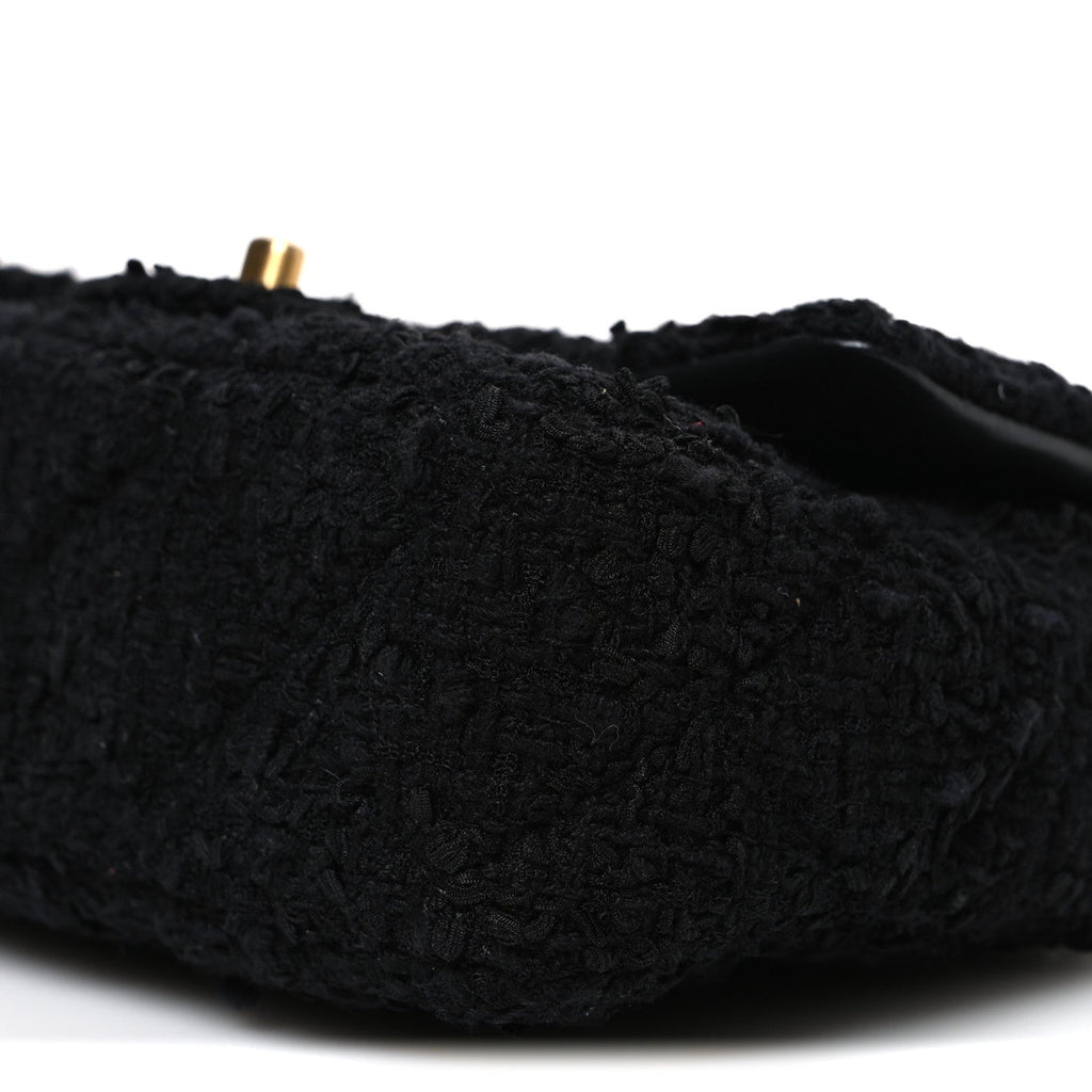 Chanel Tweed Quilted Mini Square Flap Black