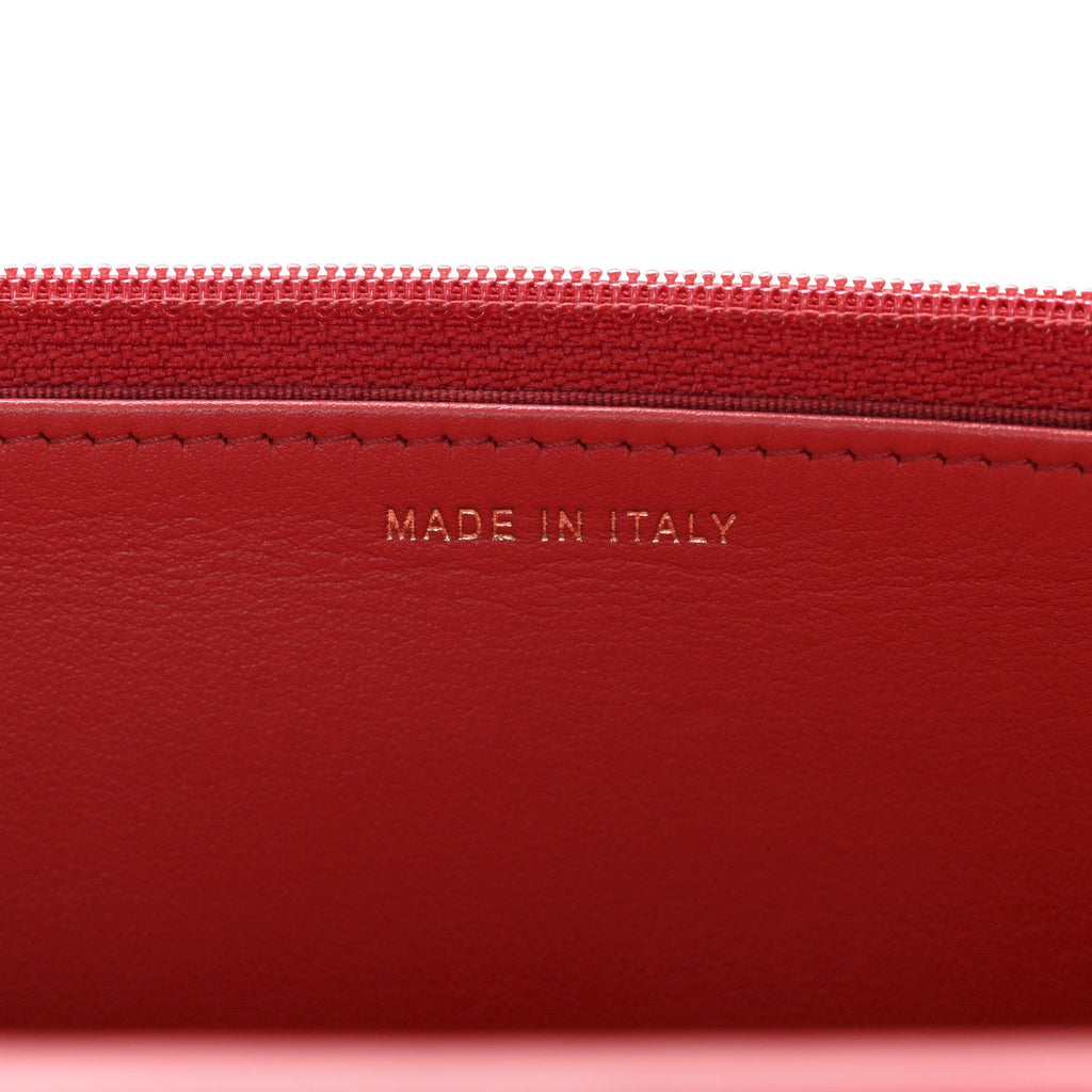 Chanel Caviar Quilted Boy Wallet On Chain WOC Red