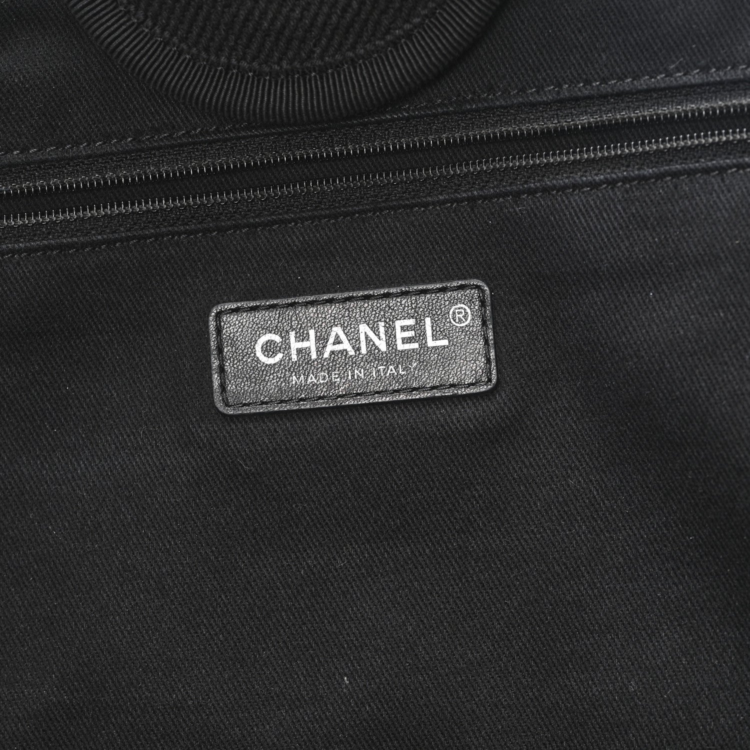 Chanel Canvas Pearl Medium Deauville Tote Black