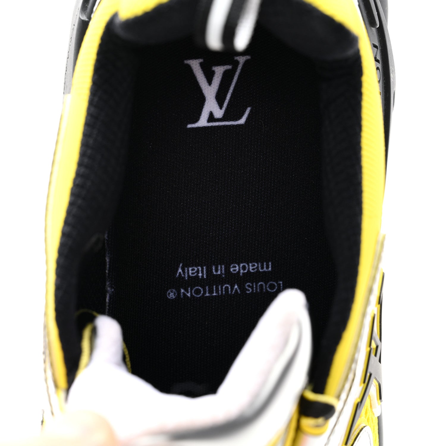Louis Vuitton Metallic Calfskin Mesh Mens LV Runner Tatic Sneakers 8 Yellow