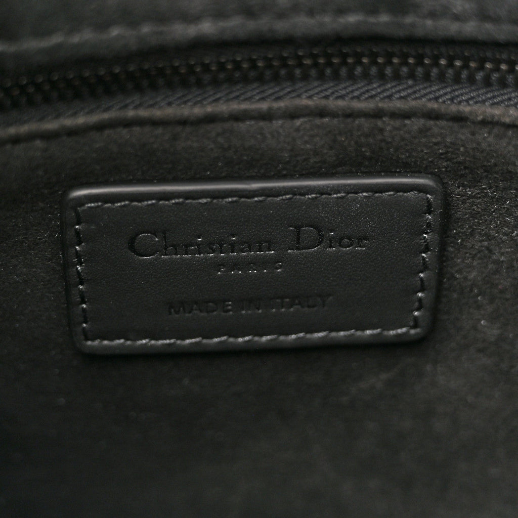 Christian Dior Ultra Matte Calfskin Cannage Medium Lady Dior Black
