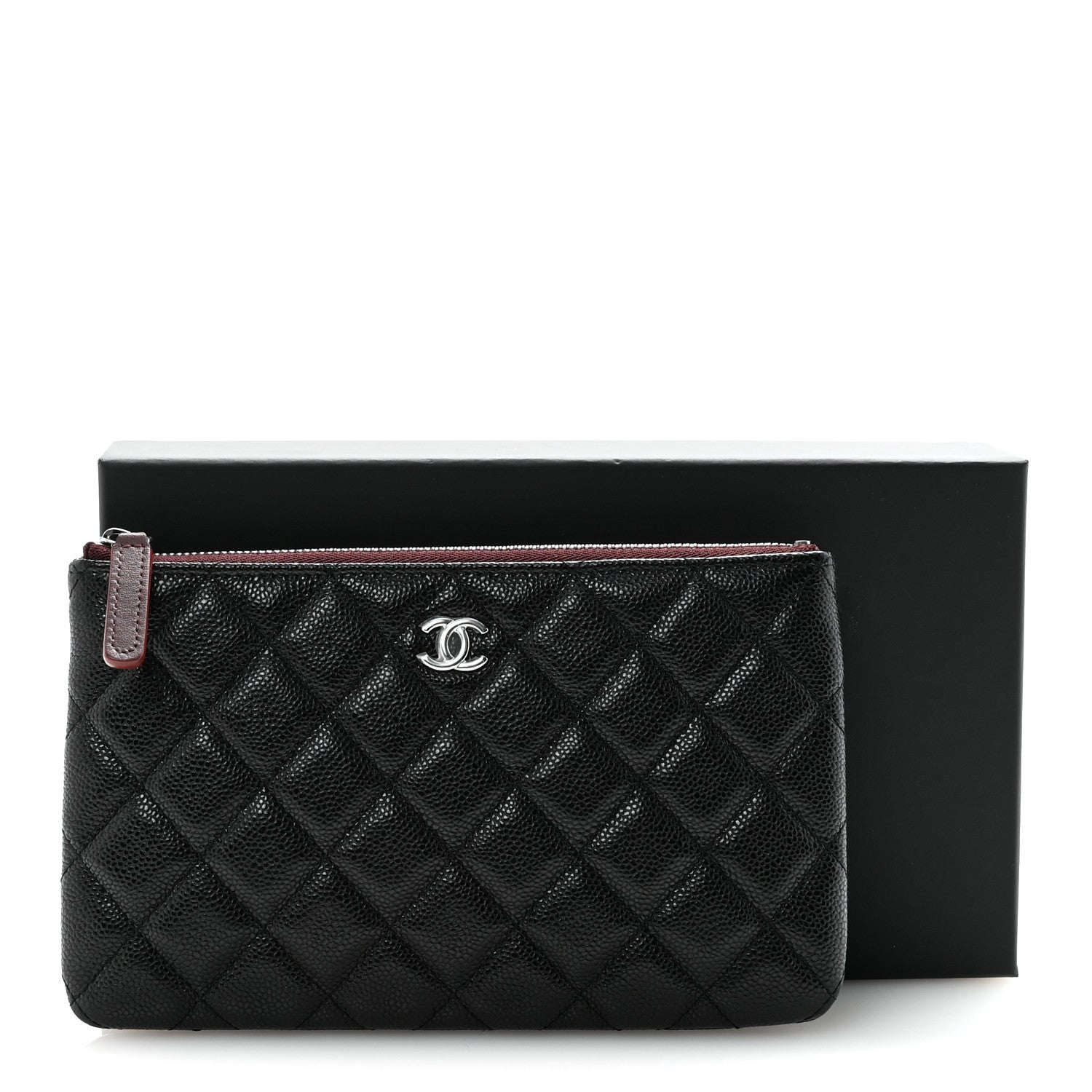 Caviar Quilted Cosmetic Case Black