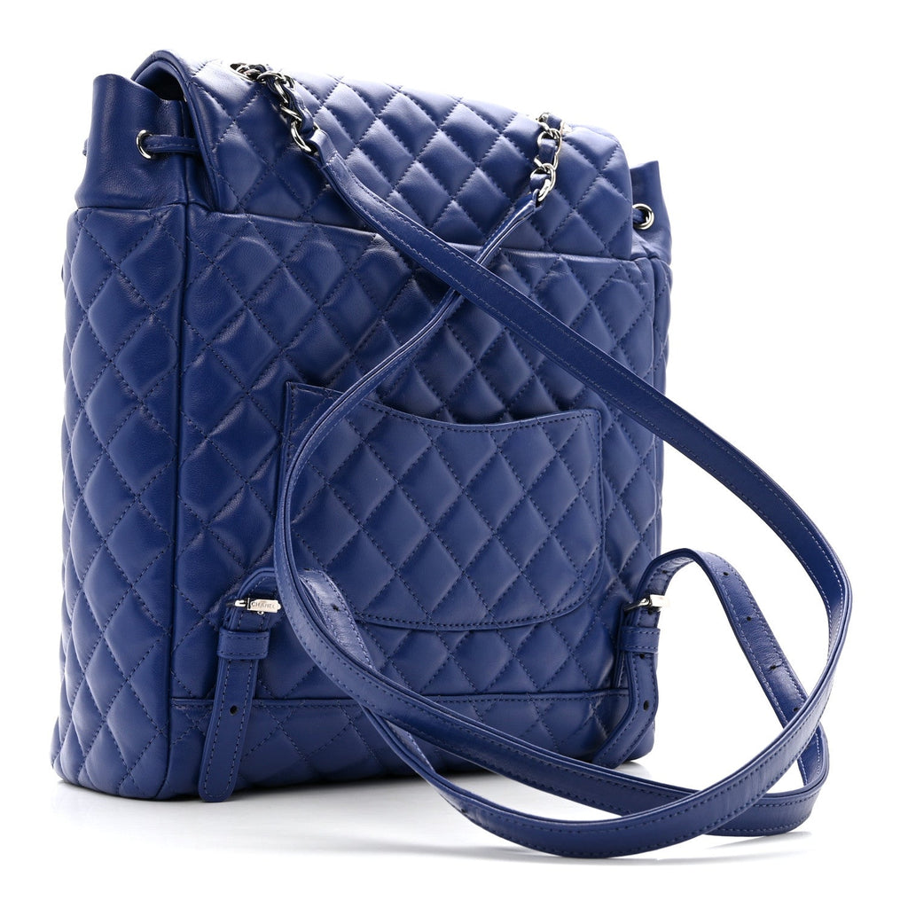 Chanel Lambskin Quilted Large Urban Spirit Backpack Blue