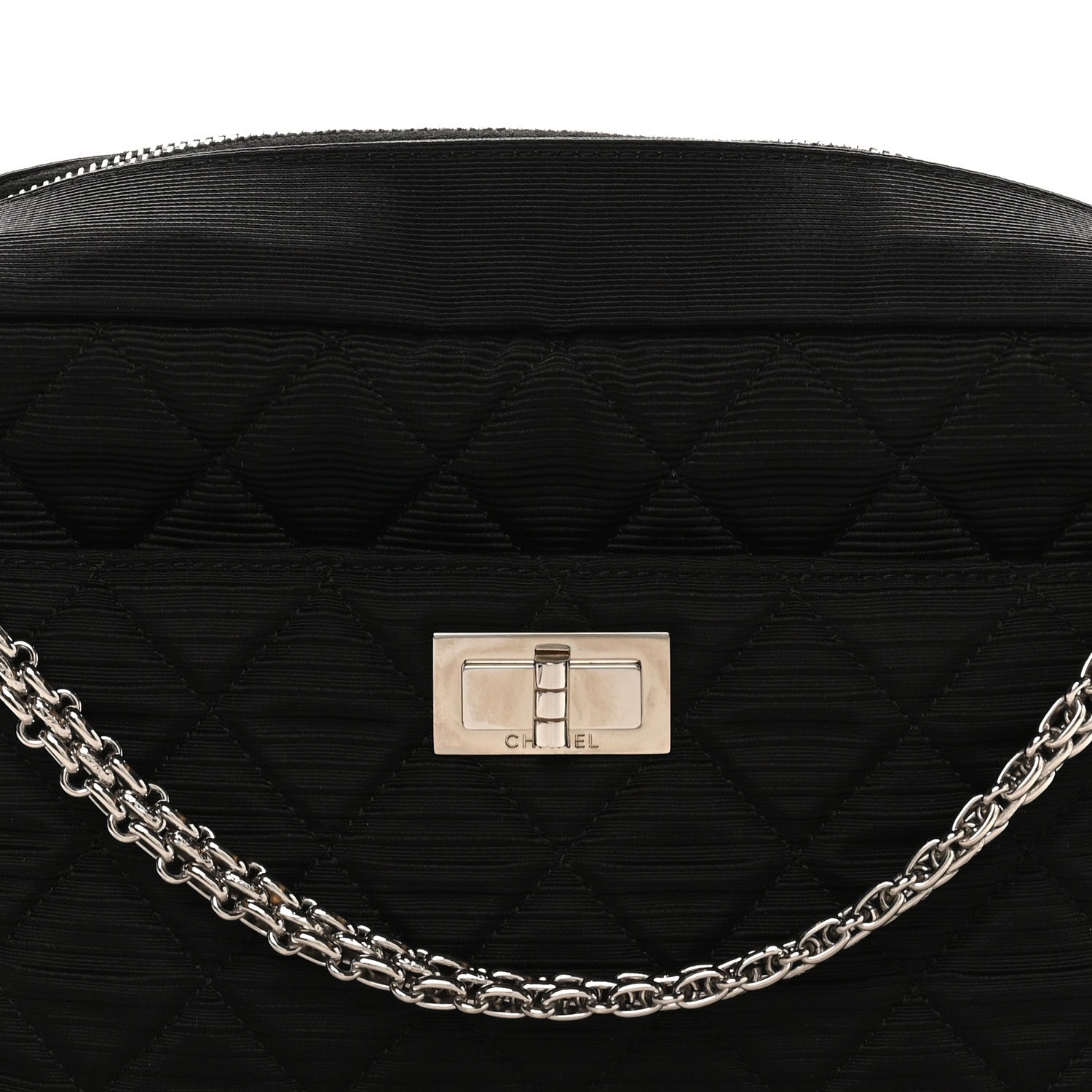 Chanel Jersey Reissue Quilted Camera Case  Black White