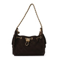 Chanel Suede Quilted Mini Chanel 25 Handbag Dark Brown