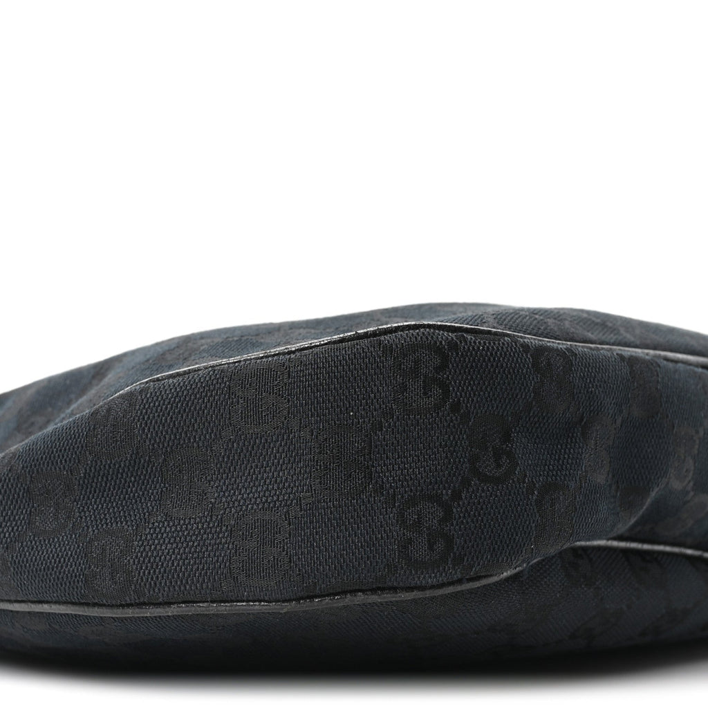 Gucci Monogram Medium Half Moon Hobo Black