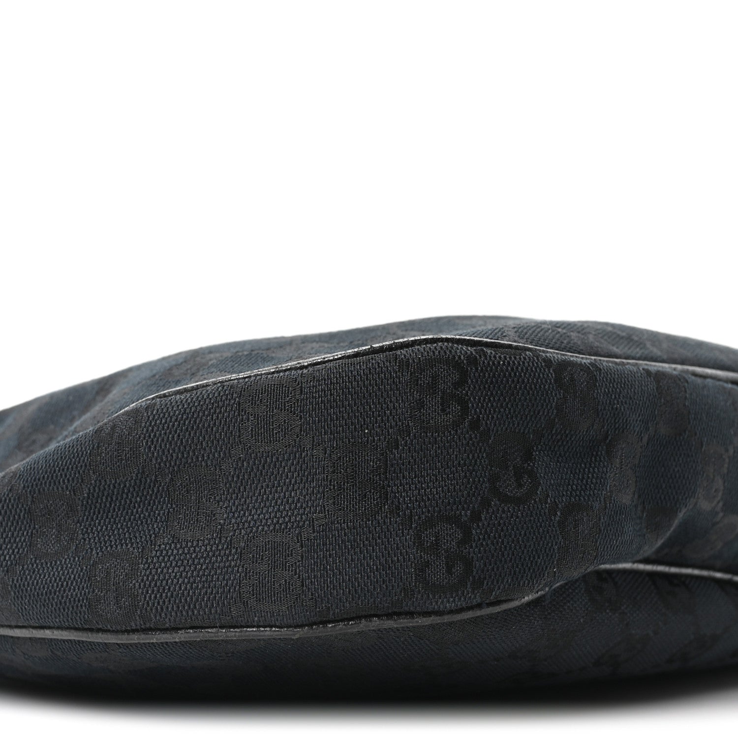 Gucci Monogram Medium Half Moon Hobo Black