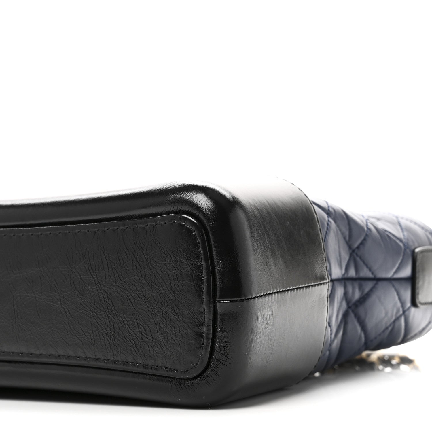 Chanel Aged Calfskin Quilted Medium Gabrielle Hobo Navy Black