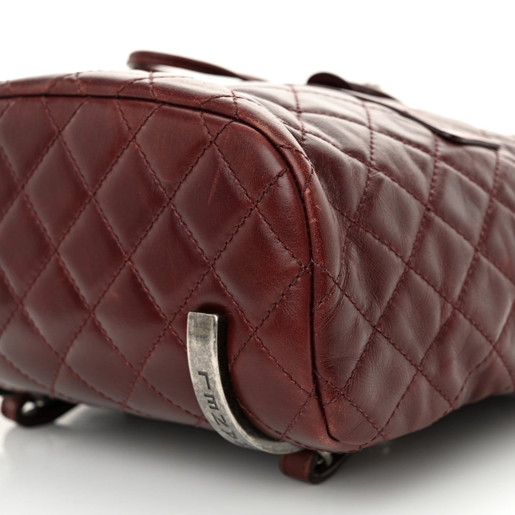 Chanel Glazed Calfskin Quilted Small Salzburg Backpack Burgundy