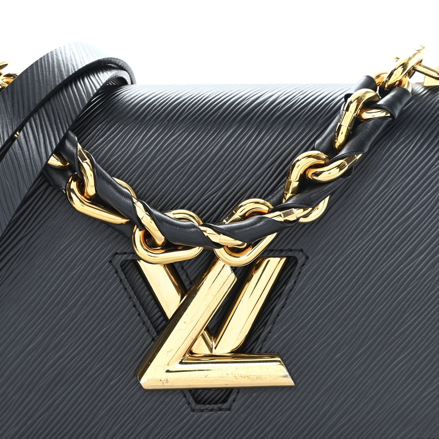 Louis Vuitton Epi Twist Braided Strap Shoulder Bag MM Black