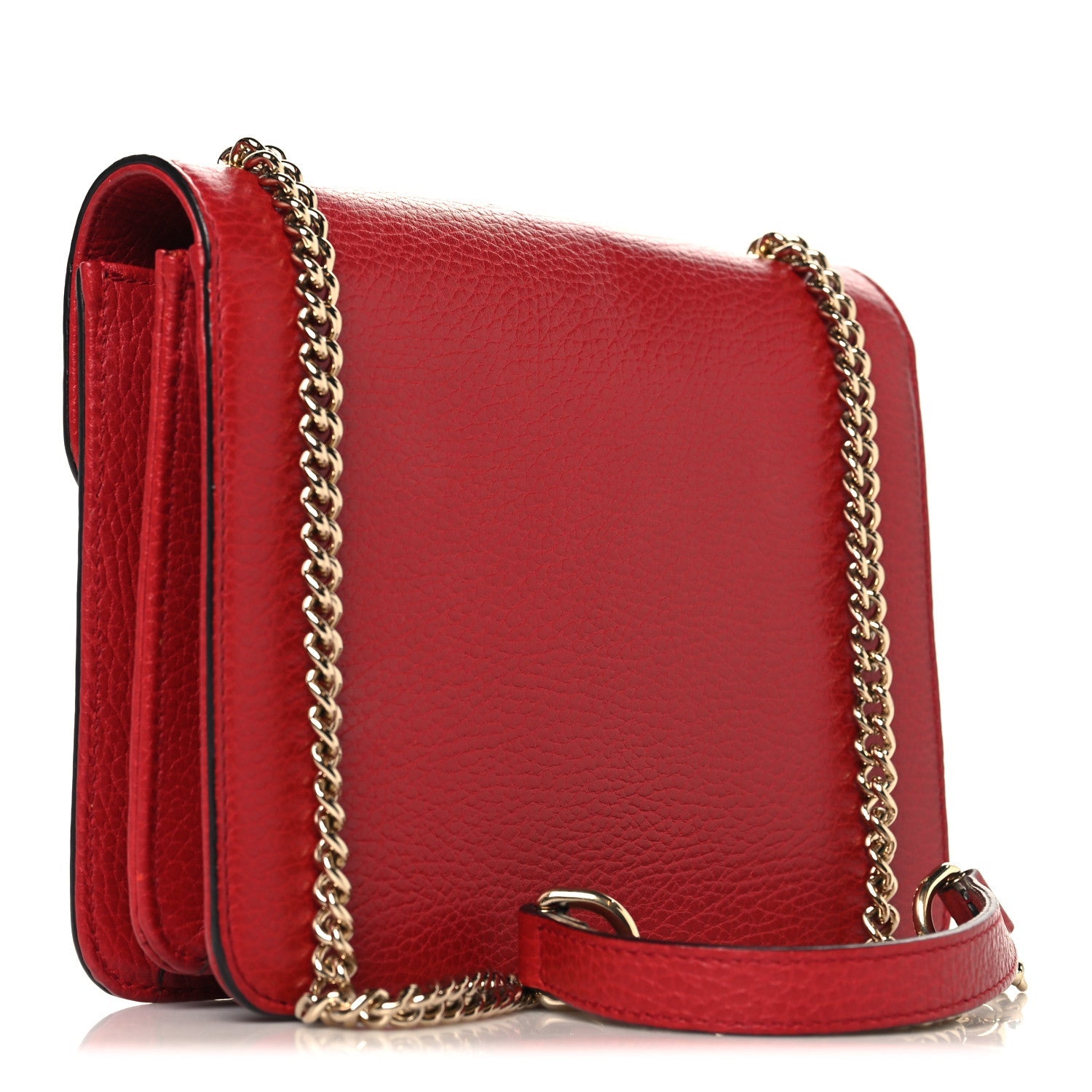 Gucci Dollar Calfskin Small Interlocking G Shoulder Bag Red