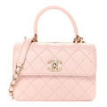Chanel Lambskin Quilted Small Trendy CC Flap Dual Handle Bag Light Pink