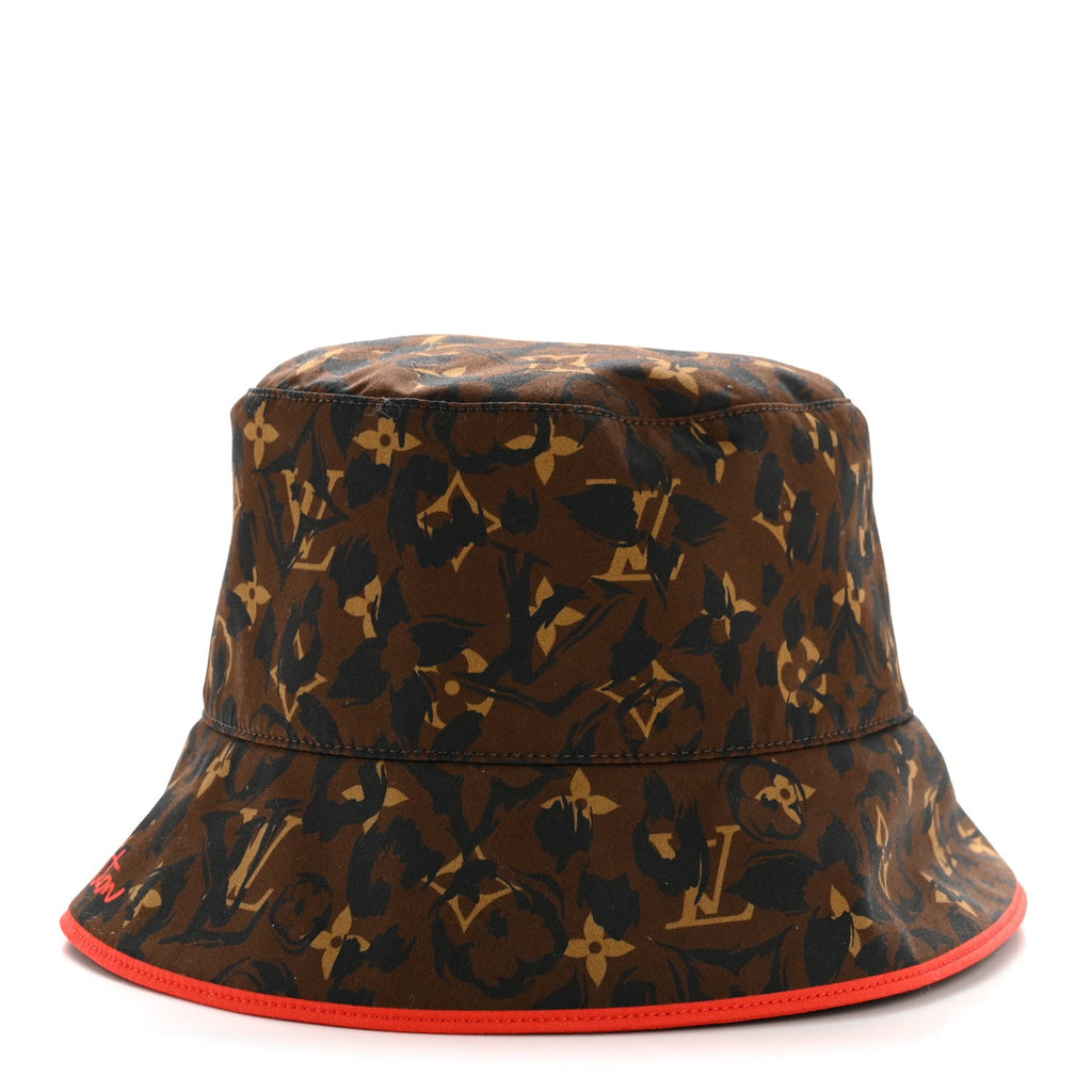 Louis Vuitton Cotton LV Safari Bucket Hat S Black Red