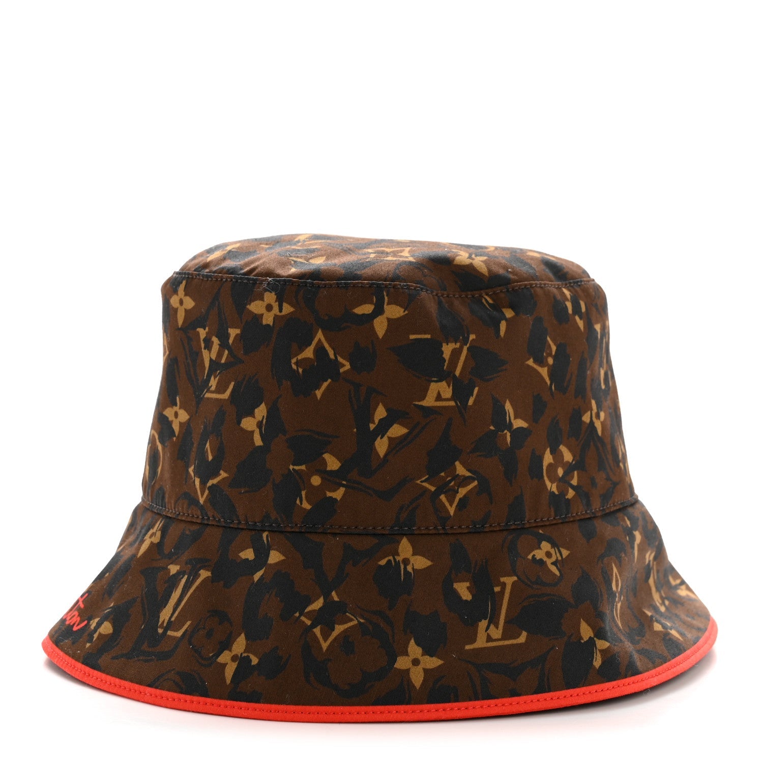 Louis Vuitton Cotton LV Safari Bucket Hat S Black Red