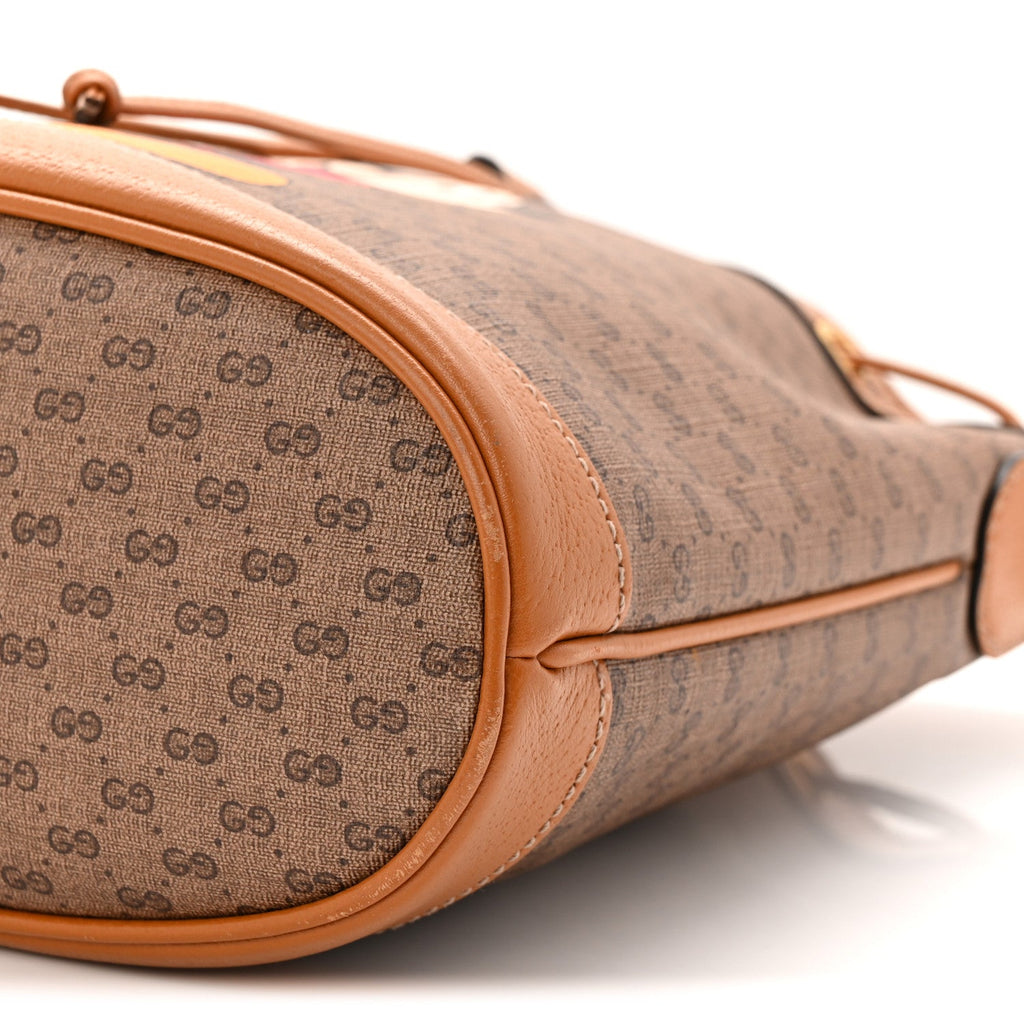 Gucci X DISNEY Mini Vintage GG Supreme Monogram Bucket Bag Beige Vintage Sun Oil