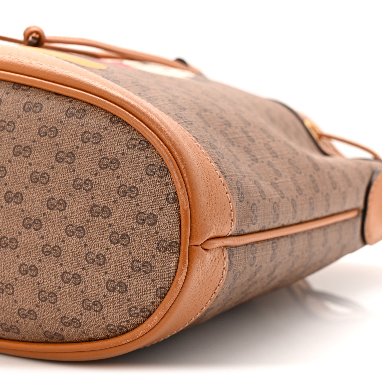 Gucci X DISNEY Mini Vintage GG Supreme Monogram Bucket Bag Beige Vintage Sun Oil
