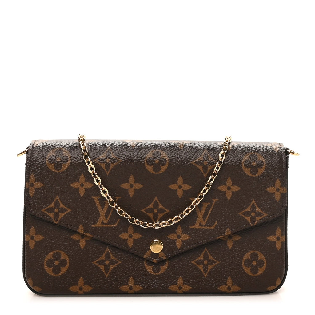 Louis Vuitton Monogram Pochette Felicie Chain Wallet Fuchsia