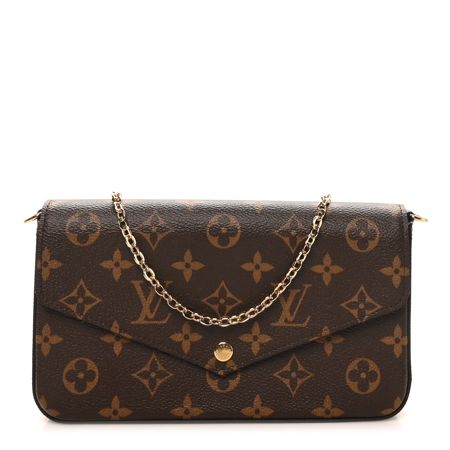 Louis Vuitton Monogram Pochette Felicie Chain Wallet Fuchsia