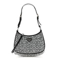 Prada Satin Crystal Cleo Adjustable Strap Shoulder Bag Metal