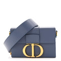 Christian Dior Box Calfskin 30 Montaigne Box Bag Blue