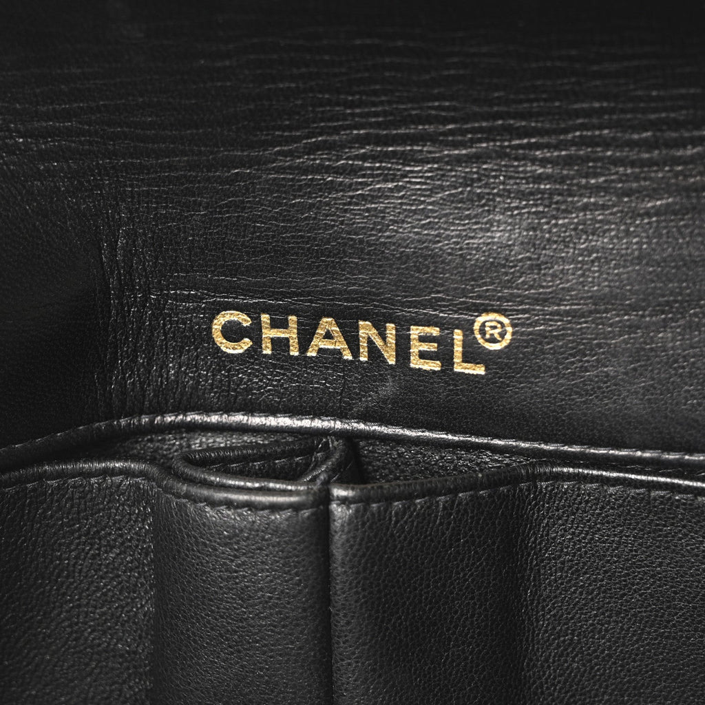 Chanel Lambskin East West Chocolate Bar Flap Black
