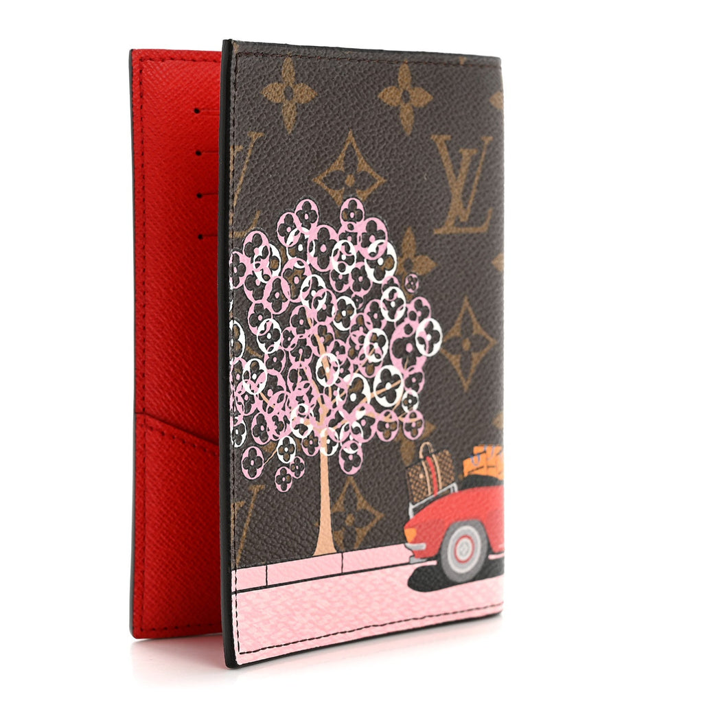 Louis Vuitton Monogram 2019 Christmas Animation Passport Cover Rouge