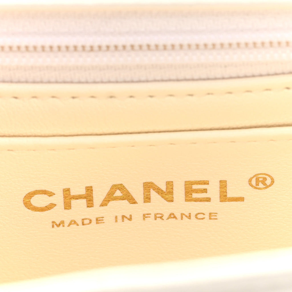 Chanel Lambskin Resin Crystal Square Quilted Mini Monacoco Flap White