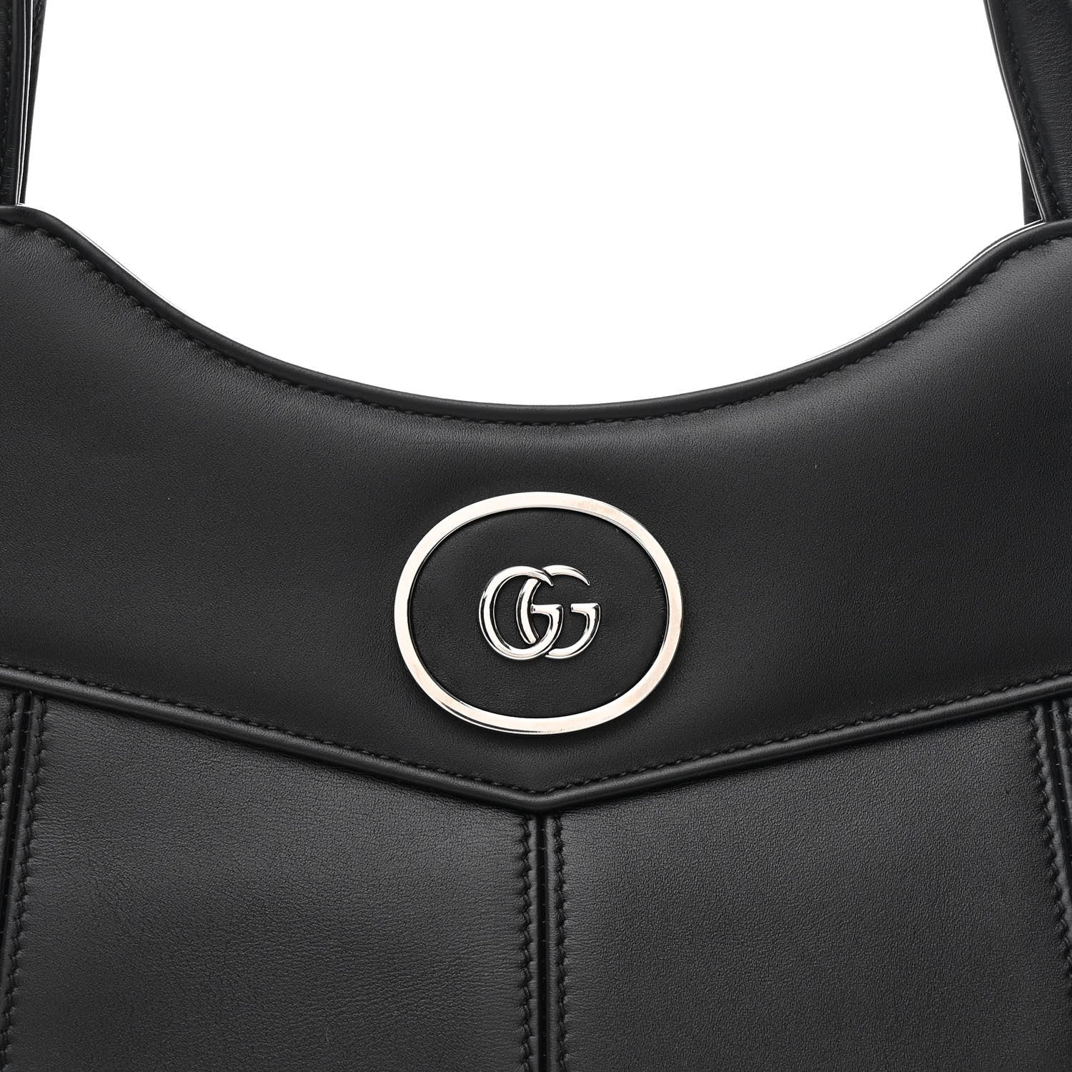 Gucci Calfskin Petite GG Medium Tote Bag Black