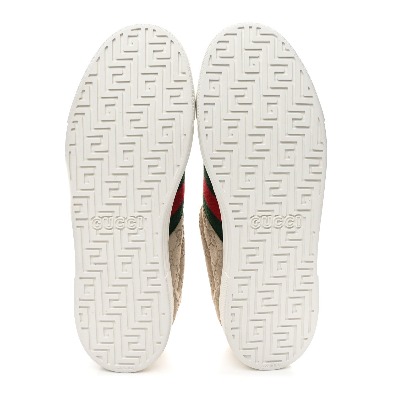 Gucci GG Suede Monogram Web Mens Sneakers 9 Oatmeal Mystic White