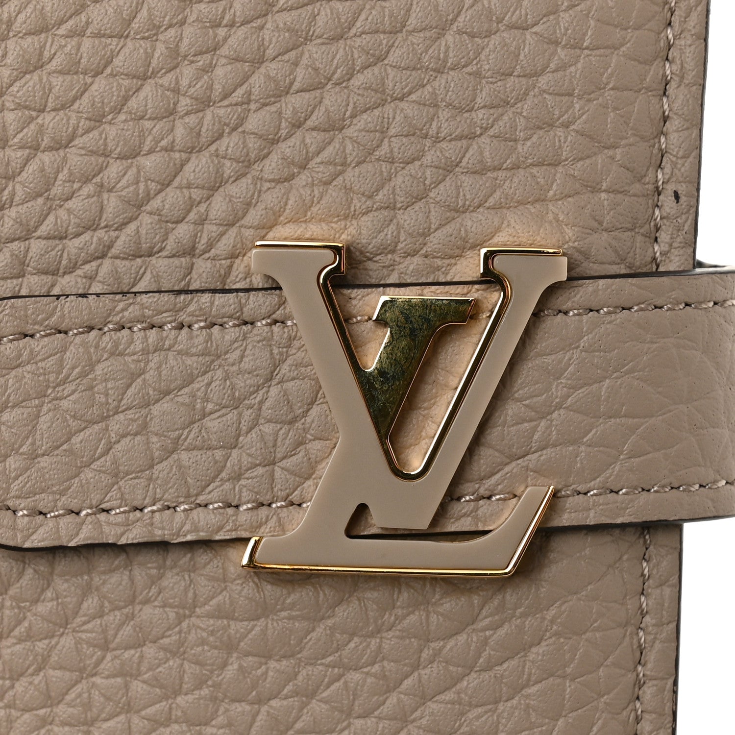 Louis Vuitton Taurillon LV Vertical Capucines Wallet Galet Aquamarine
