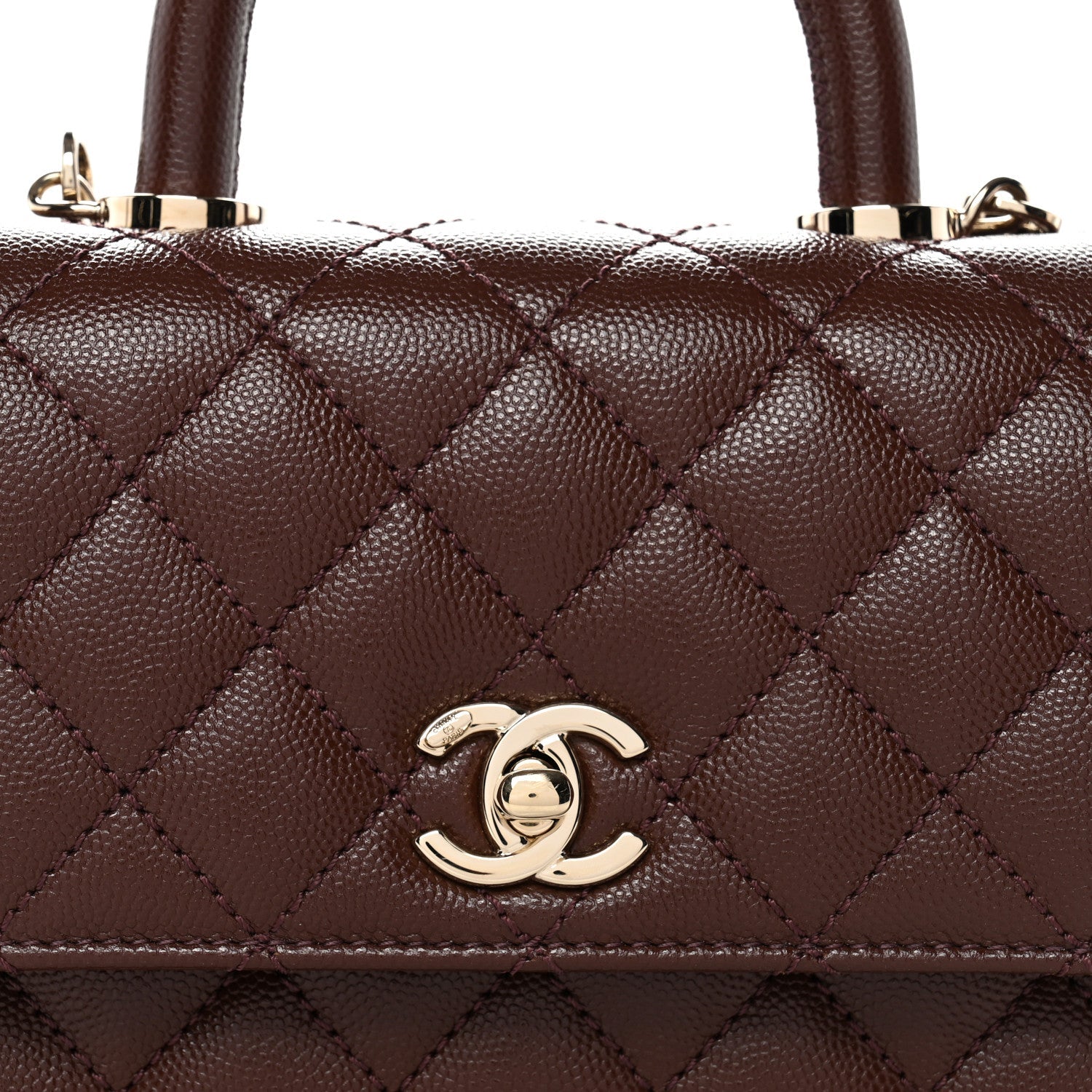 Chanel Caviar Quilted Extra Mini Coco Handle Flap Dark Brown