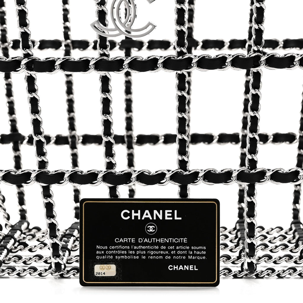 Chanel Brass Calfskin Large Grocery By Chanel Shopping Basket Silver