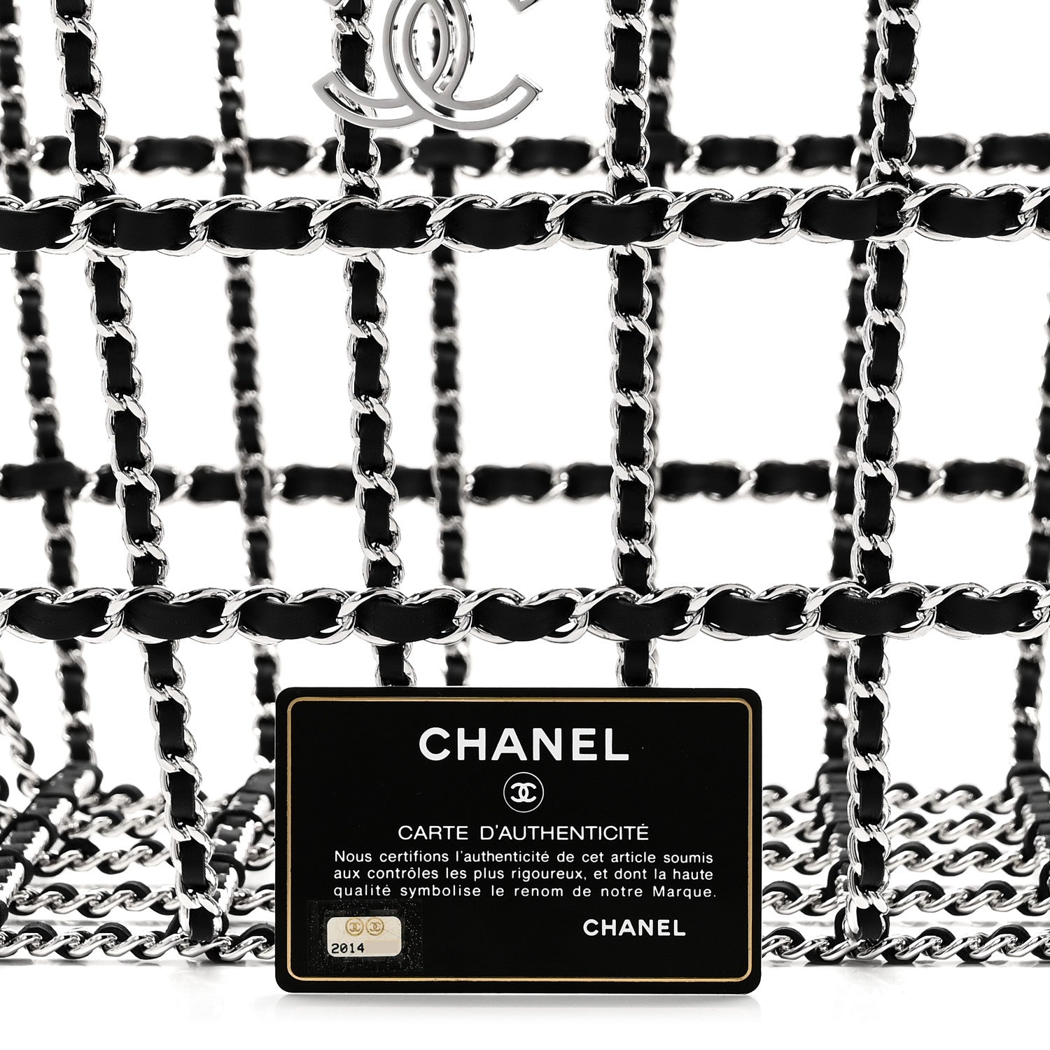 Chanel Brass Calfskin Large Grocery By Chanel Shopping Basket Silver