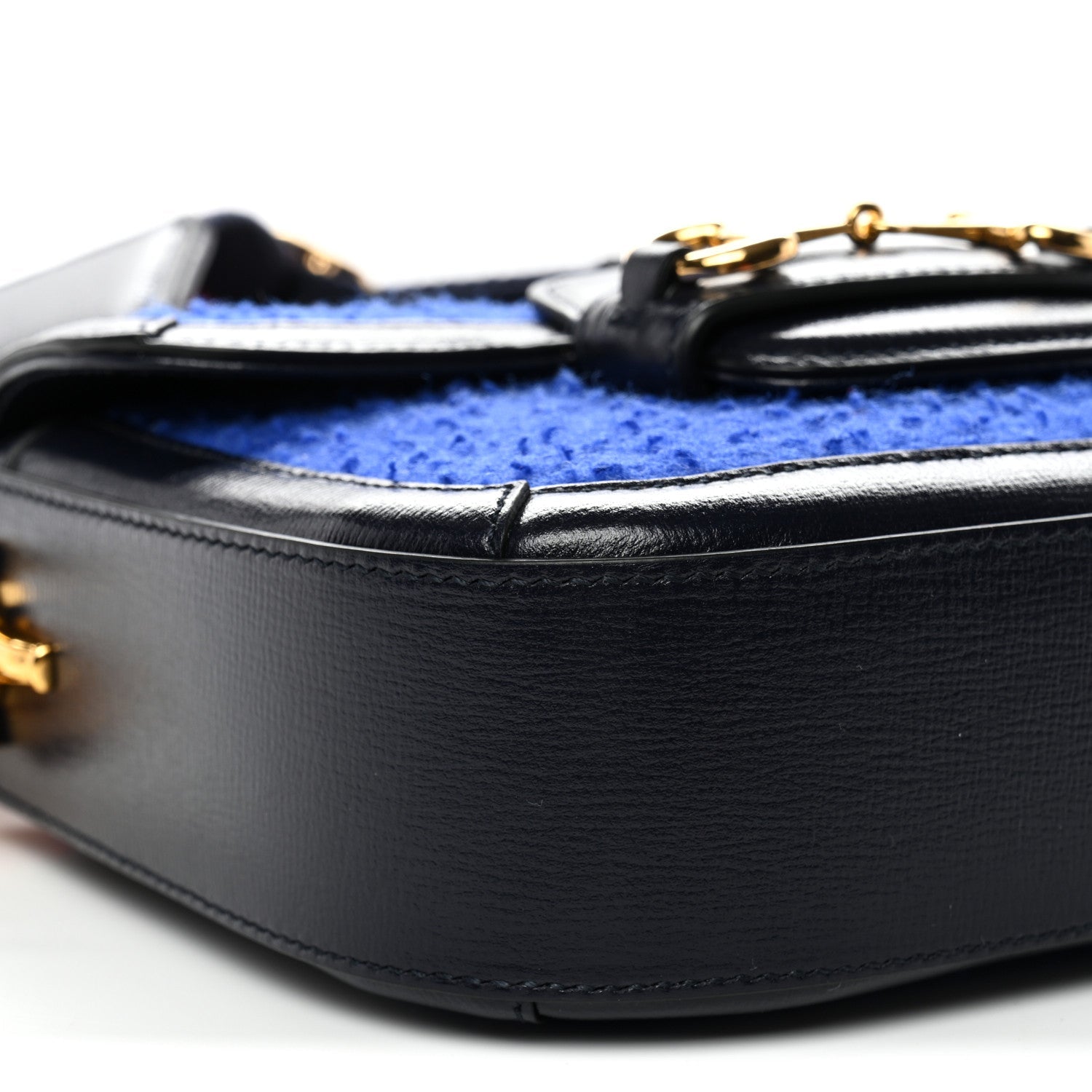 Gucci Casy Wool Azalea Calfskin Mini Horsebit 1955 Shoulder Bag Blue China