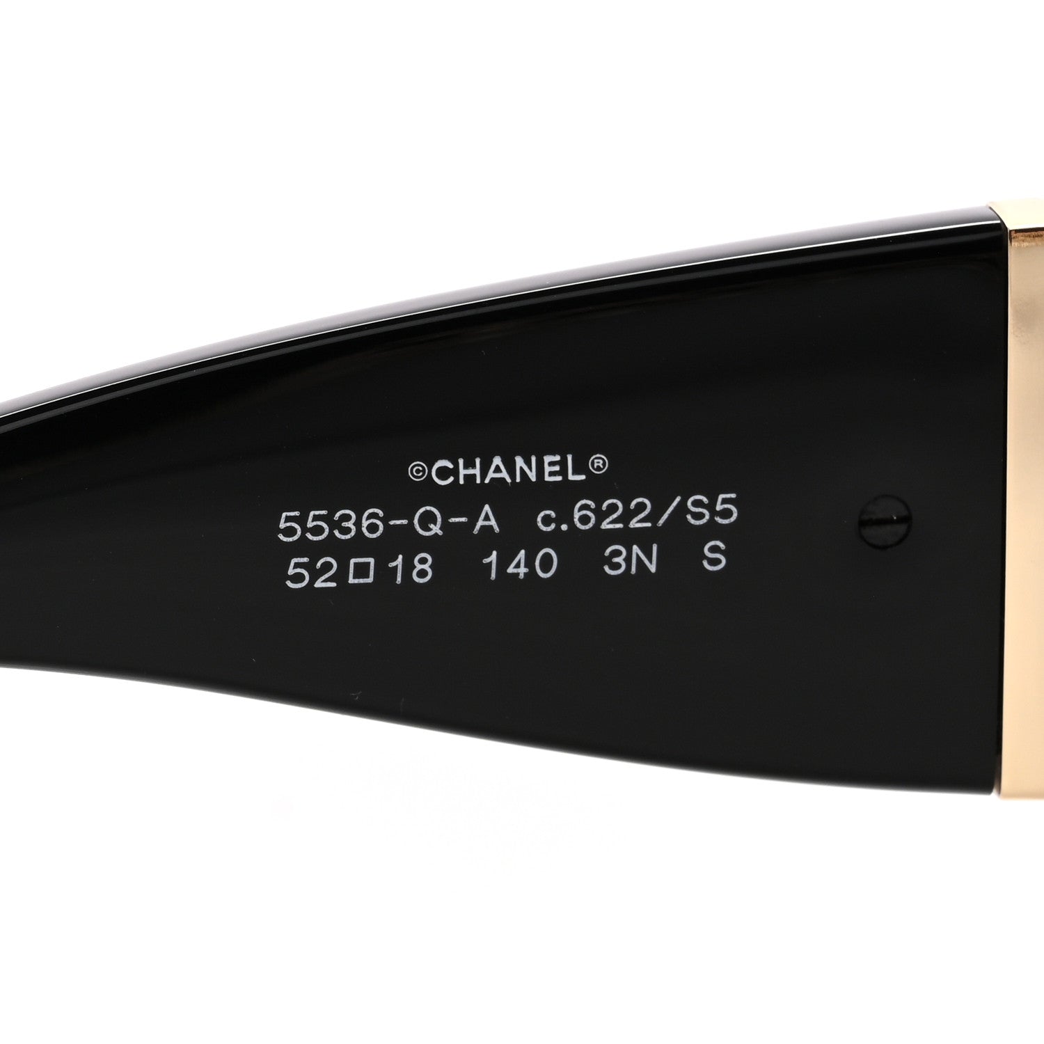 Acetate Calfskin Chain CC Sunglasses 5536-Q-A Black
