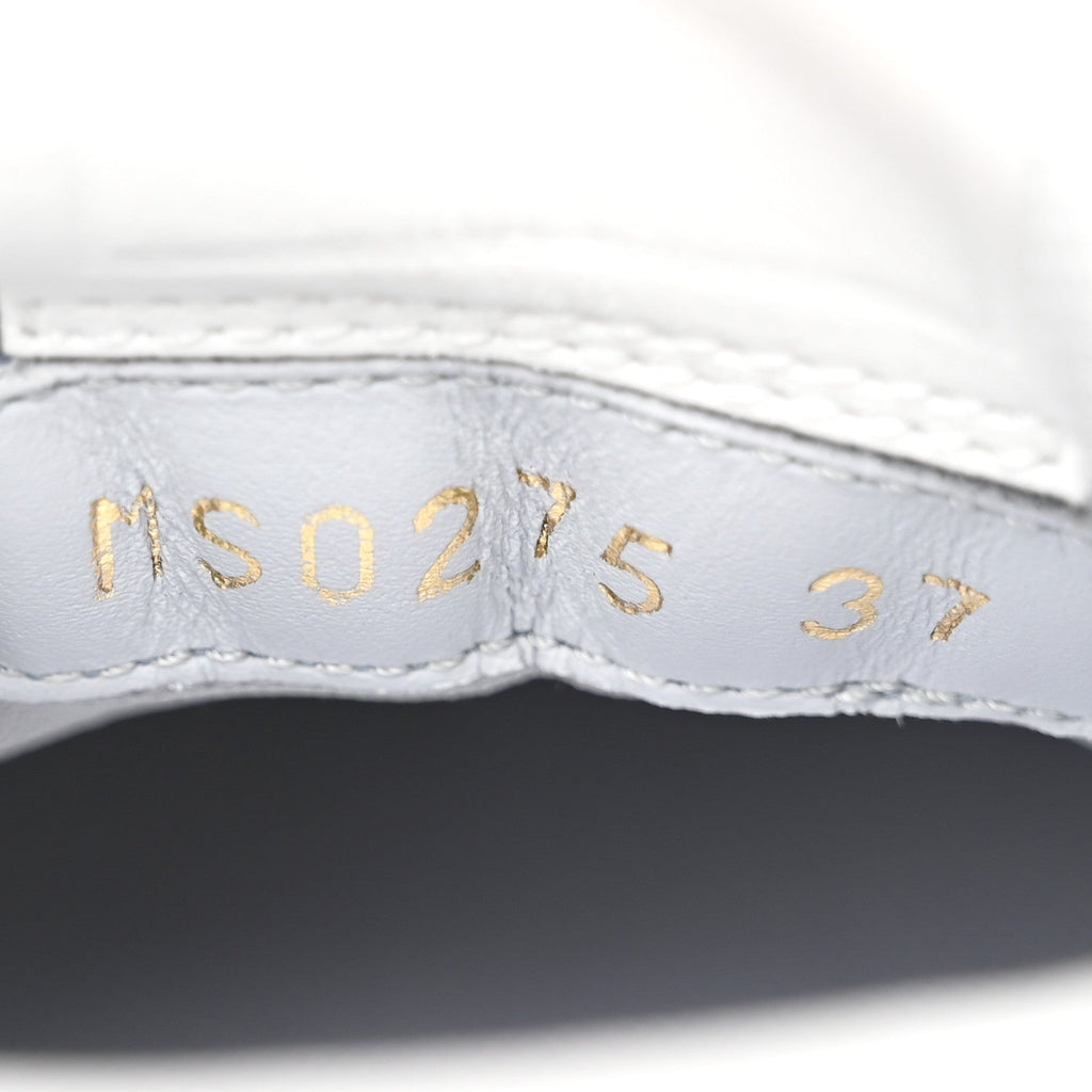 Louis Vuitton Grained Calfskin Womens LV Trainer Sneakers 37 White
