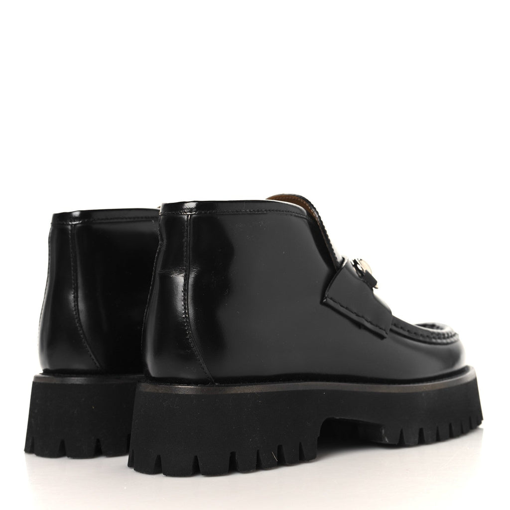 Gucci Cordovan Lux Womens Horsebit Platform Ankle Boots 36 Black