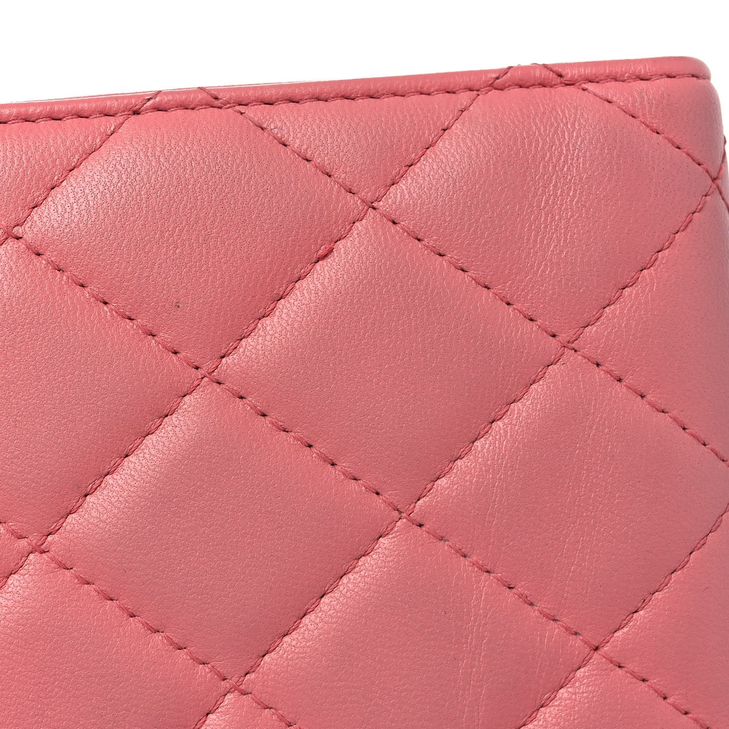 Lambskin Quilted Yen Wallet Pink