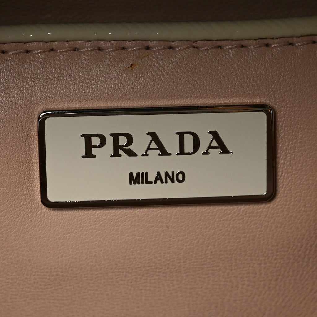 Prada Saffiano Lux Crystal Pyramid Bag Talco Black