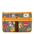 Gucci GG Supreme Monogram Flora Large Ophidia Pouch Clutch Beige Multicolor Crop