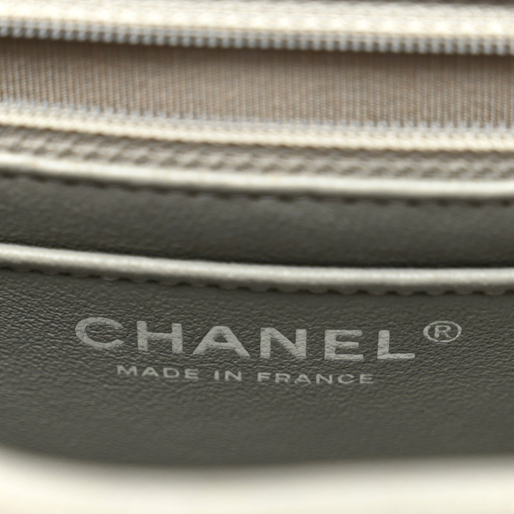 Chanel Caviar Quilted Mini Rectangular Flap Light Grey