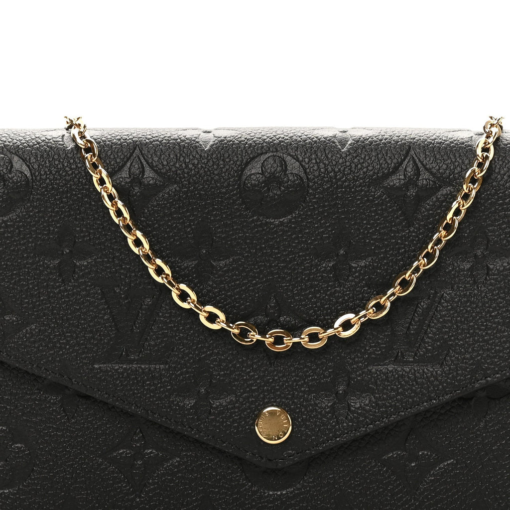 Louis Vuitton Empreinte Pochette Felicie Chain Wallet Black